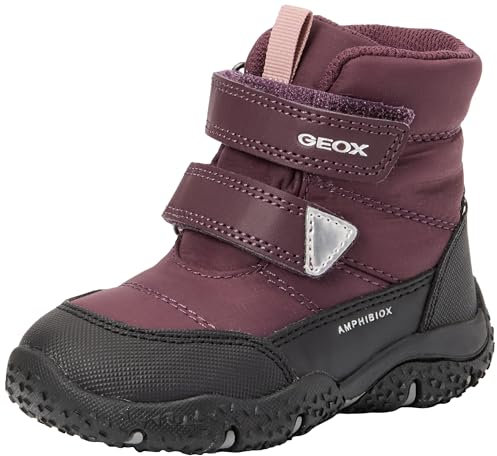 Geox B Baltic Girl B ABX, Scarpone da Neve Bimba 0-24, Dk Burgundy/Black, 22 EU