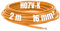 Kalitec Câble de câblage H07V-K 16 mm² orange - 2 m - Flexible - Toron 16 mm² - Câblage à fils fins - Câble unique pour armoire de compteur - Câble monofil pour armoire de commande