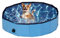 Relaxdays Hundepool Piscina para Perros y Niños, Plegable, Válvula Desagüe, Jardín, Balcón, Terraza, PVC y MDF, 80x20 cm, Azul, Tablero de Fibras, 80x20cm