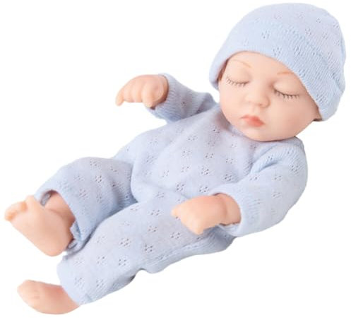 Asudaro Mini Baby Puppe, 18cm New Born Baby Puppe Weiches Vinyl Körper Real Life Babypuppe Mini Schlafen Wiedergeburt Puppen Realistisches Spielzeug für Mädchen Jungen Kleinkinder Kinder Typ 16
