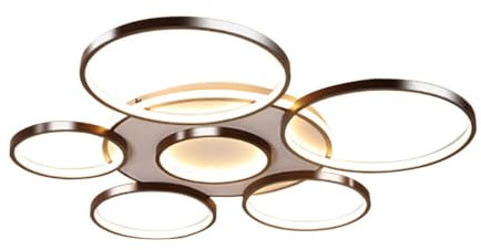 vinnyooc LED Deckenleuchte 7-Kopf Acryl LED Kronleuchter Dimmbar Kronleuchter Deckenleuchte Schlafzimmer Deckenlampe Ringe Deckenlampe Mit Remote Für Wohnzimmer Schlafzimmer Büro