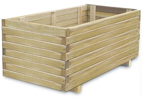 Bancal de madera, Maceta Grande Jardinera Larga, 100 x 50 x 40 cm, rectangular, 41660