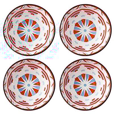 TUNOFUN Snack Serving Dishes 4-inch Ceramic Sauce Dish Set Olive Oil Dipping Bowl Set of 4, Serving Soy Sauce for Ketchup Vinegar Sushi Barbecue Sauce or Seasoning Bowl Dessert Dishes