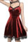 DINGJIUYAN Gothic Sexy Mini Sling Dress Women Spaghetti Shoulder Strap V Neck Swing Dress Halloween Lolita Party Dresses Red S