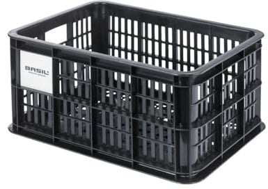 Basil Boîte à vélo MIK S 17,5 l, en Plastique recyclé, Noir, Convient pour Les vélos pour Femmes, Hommes et Enfants, avec Plaque d'adaptation MIK verrouillable