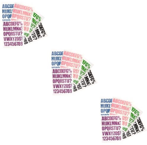 NUOBESTY 3 Sätze Bunte Alphanumerische Aufkleber Buchstaben Aufkleber Buchstaben Sticker Diy Dekoration Rucksackdekoration Buchstabenflicken Aufbügeln Brief Aufbügeln Tinte 5 Blatt * 3