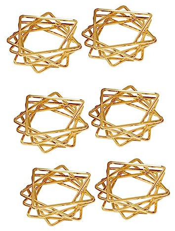 OKUMEYR 6stücke Serviettenhalter Aus Legierung Im Design Polygonaler Sterne Für Party-Dekoration Und Dinner-atmosphäre
