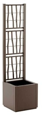 Bac a fleur - ETHICA - Taupe - Carré avec treillis - 38 L - STEFANPLAST