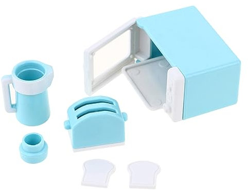 QUMIIRITY 1set Dollhouse Microwave Kettle Bread Maker Toy Set Kitchen Appliances for Boys and Girls Includes Random Microwave Kettle and Toaster Encourages Imaginative Play and Cognitive