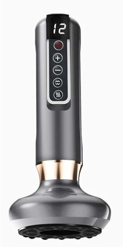 Cellulite Massager,2025 Neu Schröpfmassagegerät Gegen Cellulite,12 Gängen Smart Schröpfen Elektrisches Vakuum GuaSha Maschine, Elektrisches Körper Massagegerät Für Bauch, Taille, Arme, Beine (Grau)