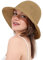 Chapeau de Soleil Femme en Paille Tressée Large Bord Reversible Plage Bob Pliable Été Voyage Protection UV UPF50+(Kaki)