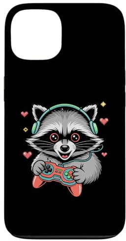 Funny Raccoon Video Game Boy Humor Fun Gamer Pixel Art Case for iPhone 13