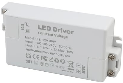 Jecdfs - Trasformatore LED 12 V 30 W, convertitore 220 V a 12 V DC 2,5 A, alimentazione elettrica a bassa tensione AC/DC, driver di tensione costante per strisce LED, lampade e proiettori da incasso