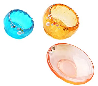 HOMSFOU 3 Piezas Molde de Silicona para Diy de Moldes de Cristal para Cuencos y Platos para Manualidades Casa y Estudio Desmoldeo y Limpieza
