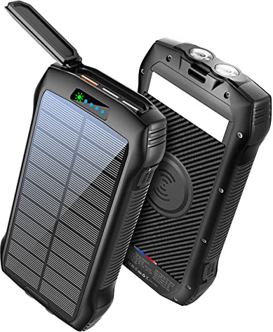 power bank fast charging Wireless Solar Power Bank 33500mAh Fast Charger Camping Light 18W Type C Powerbank Power Bank for Emergency