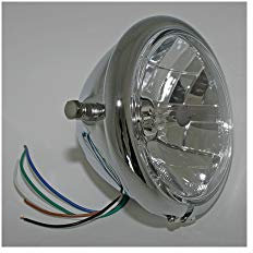 ShinYo Motorrad-Scheinwerfer H4 Hauptscheinwerfer Ø157mm Bates Klarglas seitlich chrom, Unisex, Multipurpose, Ganzjährig, Metall