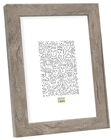 Deknudt Frames S45RH7-20.0X28.0 Bilderrahmen, Holz, Block-Zierleiste, 31,8 x 24,3 x 2,2 cm, Grau/Beige