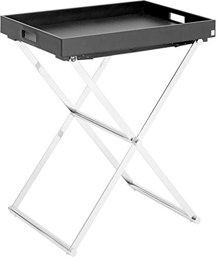 JOOP! HOMELINE, Beistelltisch klappbar mit Tablett XL, Schwarz u. Chrom