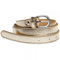 Caspar GU273 schmaler Damen Leder Gürtel Taillengürtel, Gürtelgröße:85, Farbe:gold metallic