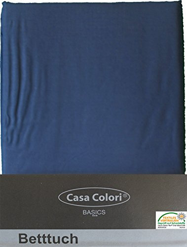 Haustuch, Betttuch, Bettlaken, 150x250 cm, 100% Baumwolle, Ökotex, blau