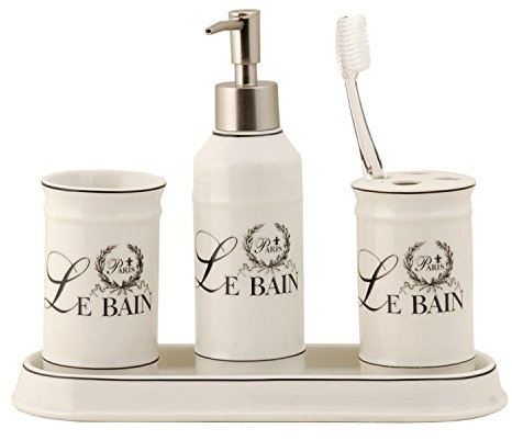 Clayre & Eef ~ Le Bain ~ Badezimmer Set ~ 4-teilig