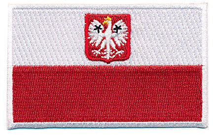 40 x 25 mm Polen Flagge Polska Poland Flag Patch Aufnäher Aufbügler 0660 A