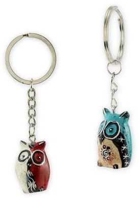 budawi® Schlüsselanhänger Eule aus Speckstein Key Chain Keyring verschiedene Ausführungen