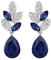EVER FAITH® Art Deco Kristall Party Ohrringe saphirblau Silber-Ton N03198-4