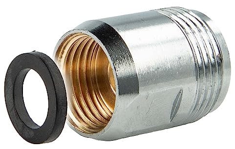 tecuro Adapter-Aufnahme für Armaturen mit 1/2 Zoll AG x 3/4 IG für Brause- und Duscharmaturen hochglanzverchromt, mit Gummidichtung, leichte Montage