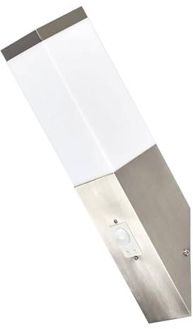 Lindby 'Lorian' mit Bewegungsmelder (spritzwassergeschützt) (Modern) in Alu aus Edelstahl (1 flammig, E27)