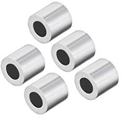 sourcing map M3 Manchon aluminium sertir câble acier 3mm Clips arrêt Bouton 5 Pcs