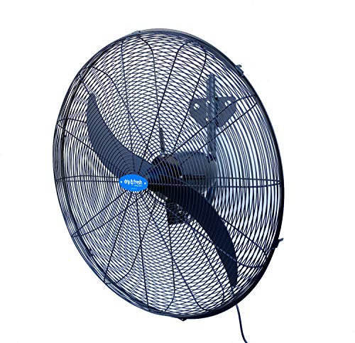 Drip&Fresh D575IP Ventilador Industrial para Nebulización con Soporte a Pared, Regulador de Velocidad de 3 Posiciones, 180º de Orientación, 2 Palas, 130 W, 220/240 V, 50 Hz