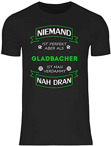 wowshirt Herren T-Shirt Fußball Trikot Gladbacher Mönchengladbach, Größe:5XL, Farbe:Black