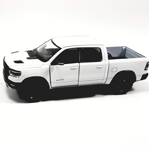 KiNSMART - 2019 Dodge Ram 1500 Pickup 1:46 O Scale 5 Die Cast Metal Model Toy Truck (White)