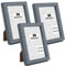 6 x 4 Inch Photo Frame Set of 3, Grey Boxed Garllery Picture Frames 4 x 6'' 3Pack With Safe Perspex Window for Tabletop or Wallmounted,Oxford Modern Thin Picture Frame 4 x 6 Inch