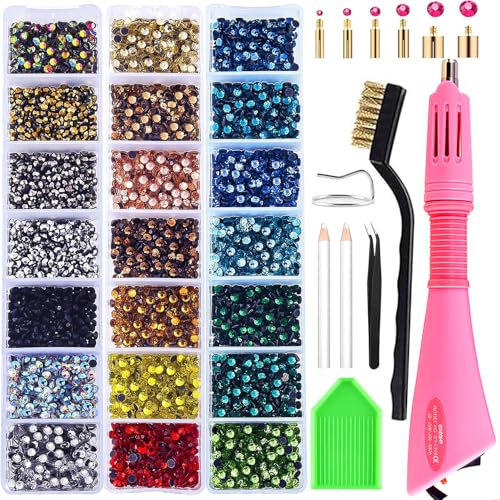 BLINGINBOX DMC Hotfix-Strasssteine zum Aufbügeln, 3000 Stück, verschiedene Größen