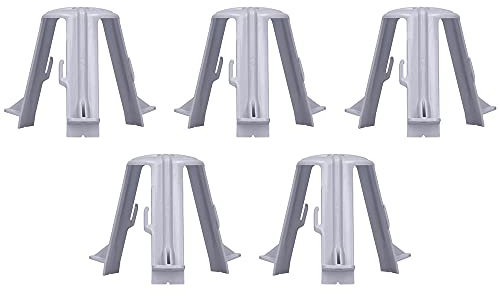 Voxura Abstandshalter LED-Einbaustrahler Halogen 60-90mm Einbauhöhe 75mm Hitzeschutz Hohldecke Spots mit 3 Standbeinen Universal Grau 5 Stück