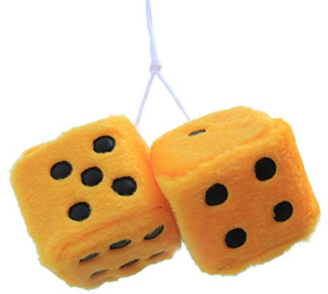 JINGLING Plüschwürfel, Car Hanging Furry Dice, Plüschwürfel Auto Plüsch Würfel Autowürfel Fuzzy Dice 7.5 X 7.5 X 7.5cm Für Auto, Zimmer, Tisch, Wand, Kühlschrank, Tasche, Usw