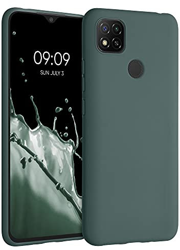 kwmobile Hülle kompatibel mit Xiaomi Redmi 9C Hülle - weiches TPU Silikon Case - Cover geeignet für kabelloses Laden - Blaugrün
