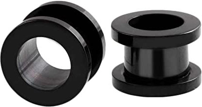 ANAZOZ Piercing Tunnel Écarteur Oreille 10mm Acier Inoxydable Bouchon Noir, Piercings Oreilles Lobe 00G 2PCS Unisexe Fantaisie