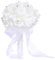 Rose Perle Bräutigam Hochzeit Blumenstrauß Braut Kunstseidblumen Altrosa Dekoration Wohnzimmer (White, One Size)