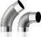OneGas Confezione da 2 tubi a gomito per stufa, (90+45 gradi), canna fumaria in acciaio inox, per esterni, campeggio, stufe a legna (diametro: 6 cm)