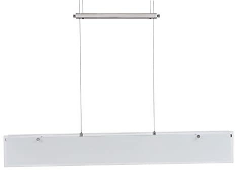 Pendelleuchte Esstisch Hängelampe Wohnzimmer höhenverstellbar Zugpendelleuchte, nickel matt, 6x G4, LxH 86x150 cm