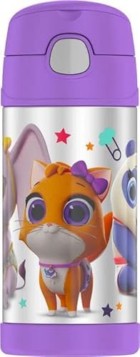 THERMOS FUNTAINER 12 Ounce Stainless Steel Vacuum Insulated Kids Straw Bottle - T.O.T.S