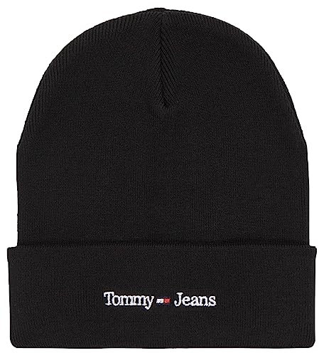 Tommy Jeans Damen Strickmütze Sport Wintermütze, Schwarz (Black), Onesize