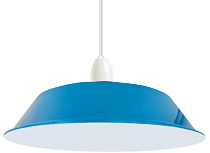 LEDSone Metall-Lampenschirm für Wohnzimmer, Deckenleuchte, 36 cm, für Industrielampenschirm, Schlafzimmer, Küche, Büro (Hellblau, 1 Packung)