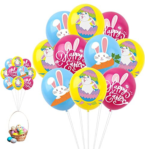 Jikiaci Oster- -Dekorationen, Luftballon-Sets, 12/24 Stück Waben-Ostereier als Herzstück, Oster- -Dekorationsset inklusive 1 Stück Frohe Ostern, hängende Osterdekorationen für die Osterparty