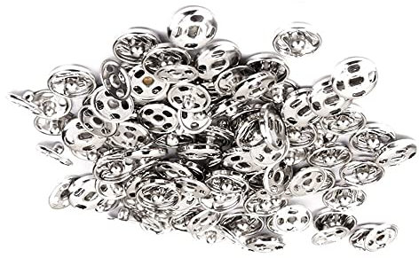 Premium-Knopf mit Deckel - Druckknöpfe zum Annähen Knopf 10 mm Packung mit ca. 50 Sätze SilberLanglebigkeit und Professionalität