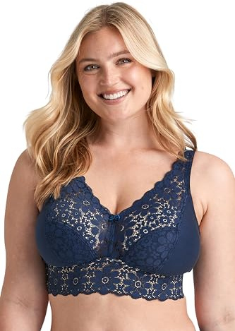 Miss Mary of Sweden Lace Dreams Langer BH ohne Bügel – Elastische Spitze, Recyceltes Material, Sanfter Halt, Longline Design