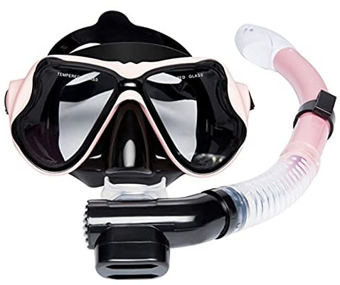Schnorchelmasken-Set, Schnorchelset mit Trockenschnorchel, Tauchen, verstellbare Kopfgurte, leichtes Atmen mit Trockenschnorchel, geeignet für Männer, Frauen, Erwachsene